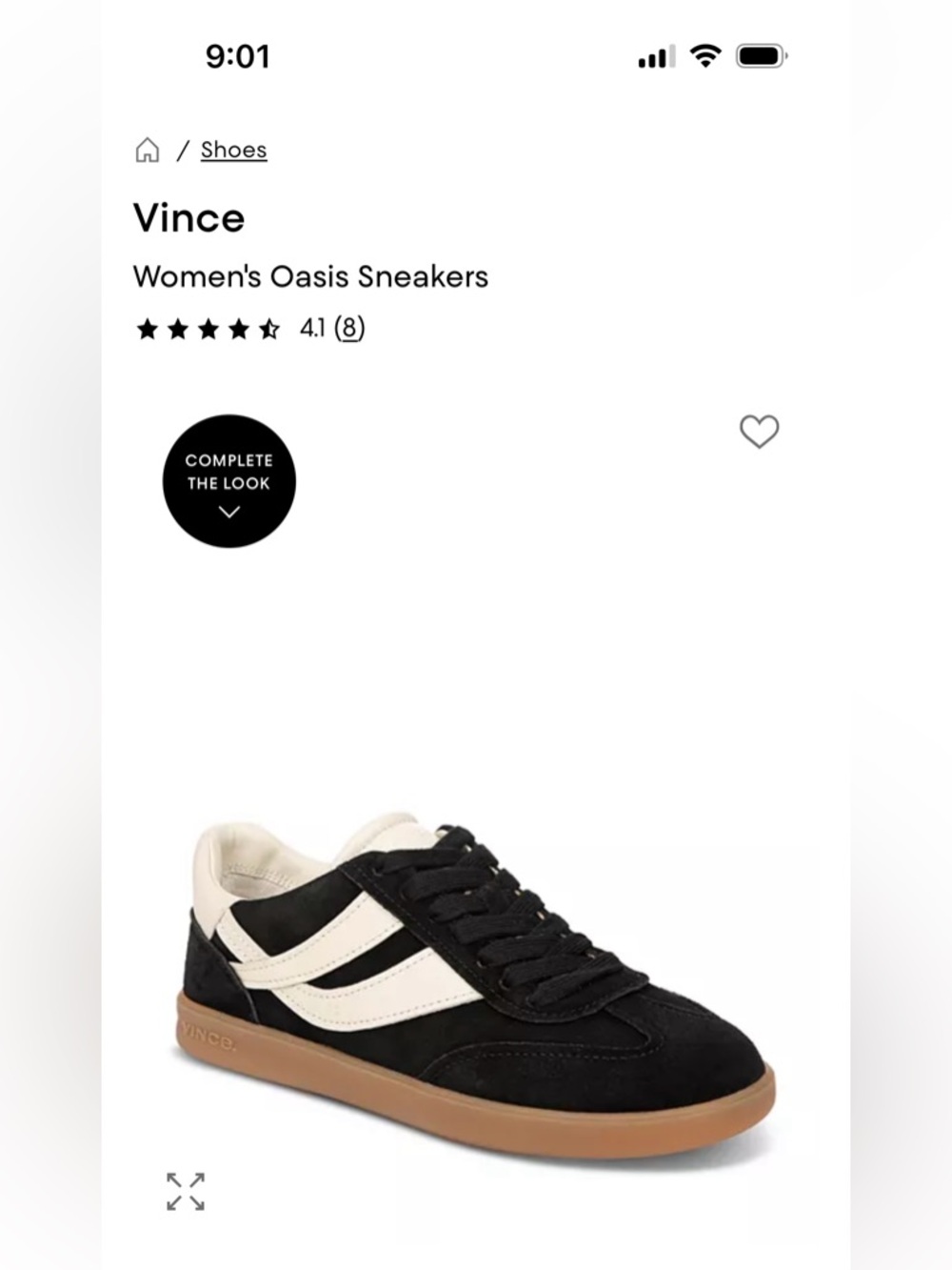 Vince Oasis Sneakers black suede Sz 6.5